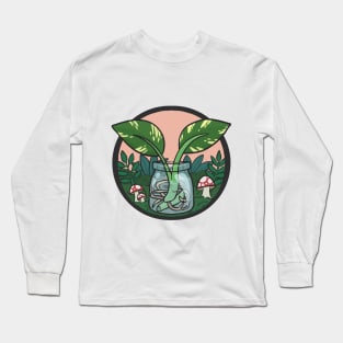 Moss mushroom devils ivy plant jar Long Sleeve T-Shirt